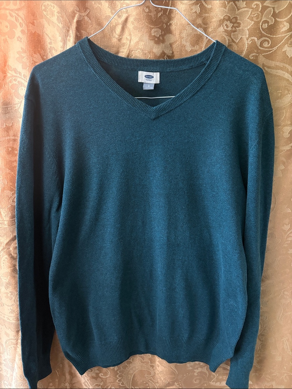 Old Navy Men's Teal V-Neck Pullover Sweater